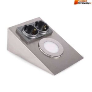 ACK AH11-00204 2,5W Ledli Prizli Tezgah Altı Armatür Satin Kasa 3000K Günışığı